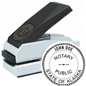 E17-Alaska Notary Plastic Desk Embosser<br>1-1/2" Diameter