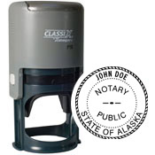 P16-Alaska Notary<br>ClassiX Self-Inking<br>Round Stamp<br>1-1/2" Diameter